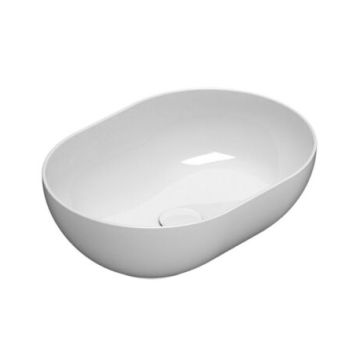Lavoar tip bol Globo Le Ciotole Round cu margine subtire 50x36cm, alb
