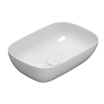 Lavoar tip bol Globo Le Ciotole Rectangular cu margine subtire 55x38cm, alb