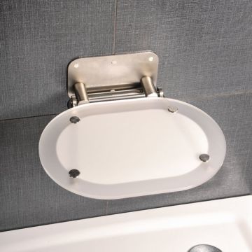 Scaun pliabil pentru dus Ravak Ovo Chrome, max 150kg, crom