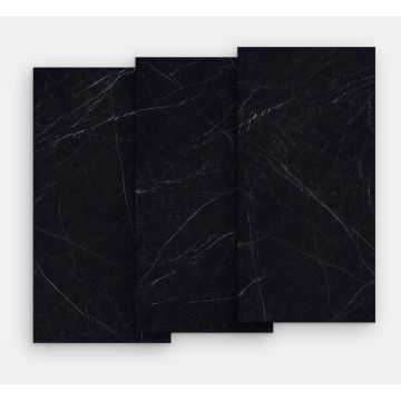 Gresie portelanata FMG Marmi Classici Maxfine 75x37.5cm, 6mm, Black Marquinia Lucidato
