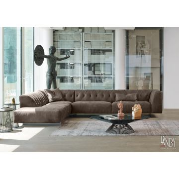 Canapea de colt Gamma Dandy Marlon 332x263cm stanga, piele Burt F614, HandMade in Italy