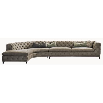 Canapea de colt Gamma Aston 385x214cm stanga, piele Burt F613, HandMade in Italy