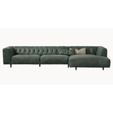 Canapea de colt Gamma Dandy Marlon 364x160cm dreapta, tetiera, piele Burt F619, HandMade in Italy