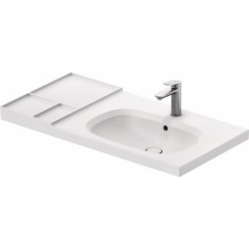 Lavoar Duravit Aurena 100x50cm, HygieneGlaze Plus, montare pe mobilier, orientare dreapta, ventil ceramic inclus, alb mat