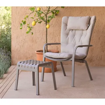 Set Nardi cu fotoliu recliner Folio cu perna si taburet tortora