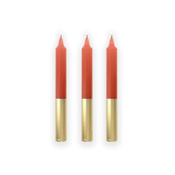 Lumanare My Jolie Candle Les Color Block Droite 22x200mm, Gold - Terracotta