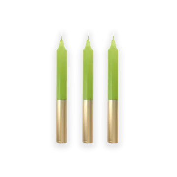 Lumanare My Jolie Candle Les Color Block Droite 22x200mm, Gold - Green