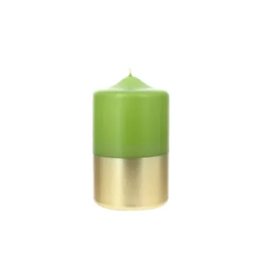 Lumanare My Jolie Candle Les Color Block Pillar 60x100mm, Gold - Green