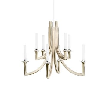 Candelabru Kartell Khan design Philippe Starck, d 77cm, 8x max 5W E14, sampanie