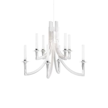 Candelabru Kartell Khan design Philippe Starck, d 77cm, 8x max 5W E14, transparent