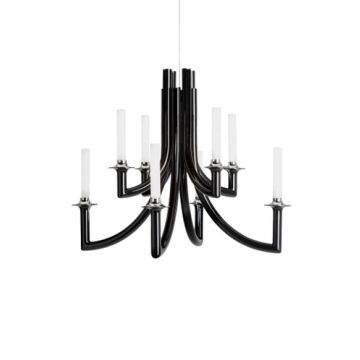 Candelabru Kartell Khan design Philippe Starck, d 77cm, 8x max 5W E14, negru