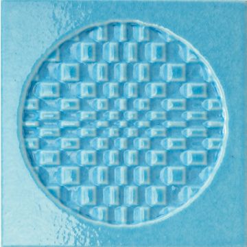 Faianta Iris Citta di Faenza 15x15cm, 10mm, Azzurro Decoro Glossy