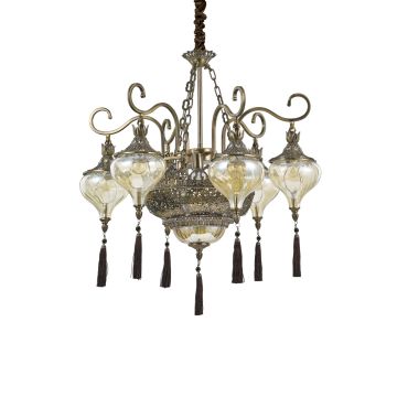 Lustra Ideal Lux Harem SP9, 9x60W, 75x80-170cm, alama antichizata