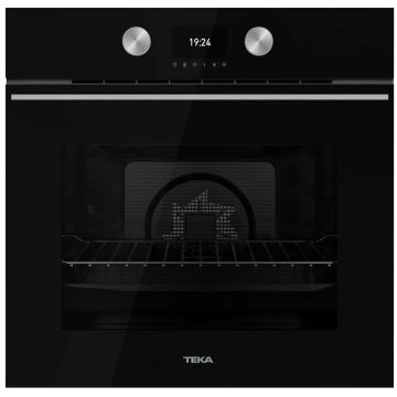 Cuptor electric incorporabil Teka Urban Colours HLB 8600 BK, SurroundTemp 12 functii, Hydroclean, 70 litri, Clasa A+, Cristal Steam Black/Infinity Glass