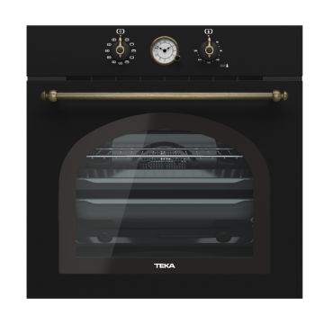 Cuptor electric incorporabil Teka HRB 6300 AT Country Style, multifunctional 9 functii, 70litri, Hydroclean, Negru antracit
