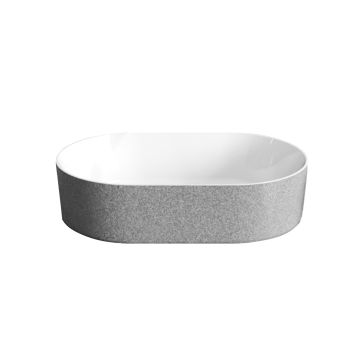 Lavoar tip bol Besco Lova Glam 34x53x13cm, mineral DuraBe, argintiu