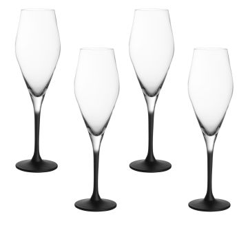 Set 4 pahare sampanie Villeroy & Boch Manufacture Rock Flute, 252mm