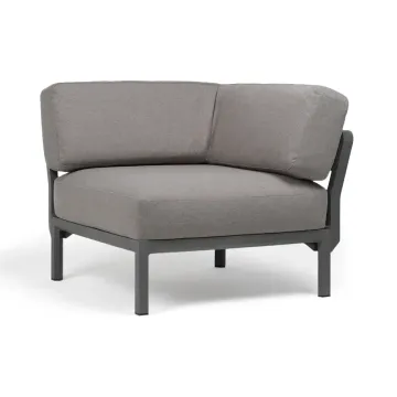Element de colt Nardi Maximo, cadru gri Basalto, perne gri Lava Sunbrella