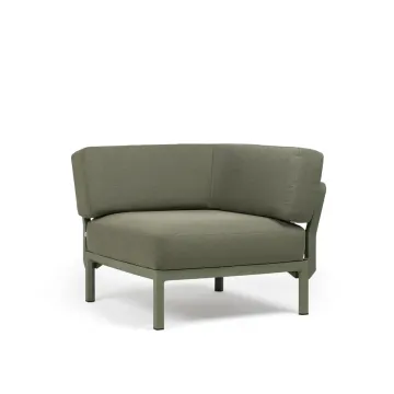 Element de colt Nardi Maximo, cadru verde Cactus, perne verde Timo Sunbrella