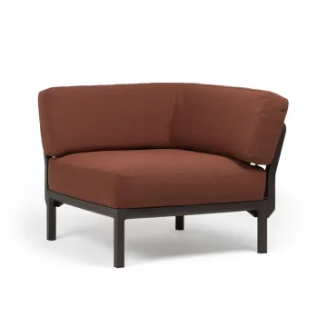 Element de colt Nardi Maximo, cadru maro Terra, perne maro Cannella Sunbrella