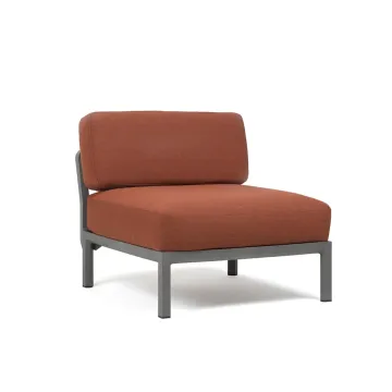 Element central Nardi Maximo, cadru gri Basalto, perne maro Cannella Sunbrella