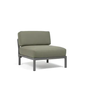 Element central Nardi Maximo, cadru gri Basalto, perne verde Timo Sunbrella
