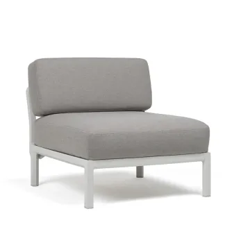 Element central Nardi Maximo, cadru alb Gesso, perne gri Lava Sunbrella