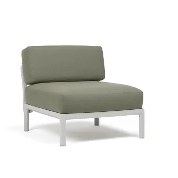 Element central Nardi Maximo, cadru alb Gesso, perne verde Timo Sunbrella