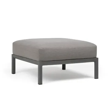 Pouf exterior Nardi Maximo 82.5x82.5cm, cadru gri Basalto, perna gri Lava Sunbrella
