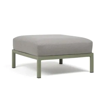 Pouf exterior Nardi Maximo 82.5x82.5cm, cadru verde Cactus, perna gri Lava Sunbrella