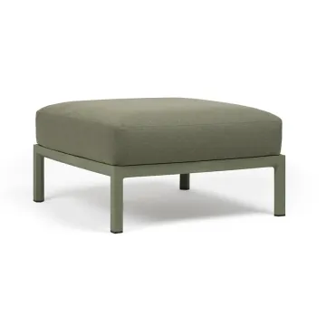 Pouf exterior Nardi Maximo 82.5x82.5cm, cadru verde Cactus, perna verde Timo Sunbrella