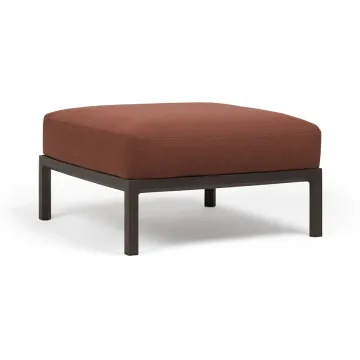 Pouf exterior Nardi Maximo 82.5x82.5cm, cadru maro Terra, perna maro Cannella Sunbrella