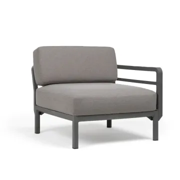 Element terminal Nardi Maximo, cadru gri Basalto, perne gri Lava Sunbrella