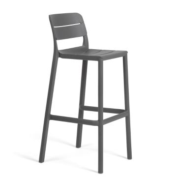 Scaun inalt exterior Nardi Cassia Stool, h76cm, gri Basalto