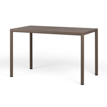 Masa exterior Nardi Piave 120x70cm, h76cm, baza aluminiu, top HPL Materia, tabacco