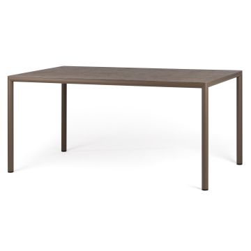 Masa exterior Nardi Piave 160x90cm, h76cm, baza aluminiu, top HPL Materia, tabacco