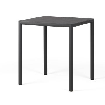 Masa exterior Nardi Piave 70, 69x69cm, h76cm, baza aluminiu, top HPL Materia, antracite