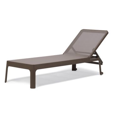 Sezlong exterior Nardi Plano cu cadru PPF tabacco si sintetic castagno