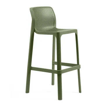 Scaun inalt exterior Nardi Net Stool, h76cm, verde agave