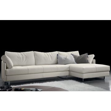 Canapea de colt Gamma Swing 292x155cm dreapta, piele Piuma E516, HandMade in Italy