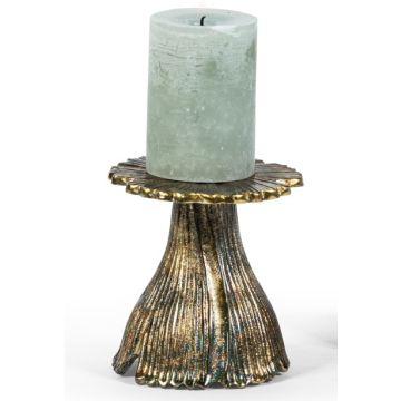 Suport lumanari Deko Senso Organic, Ø13x13cm, metal, patina verzuie