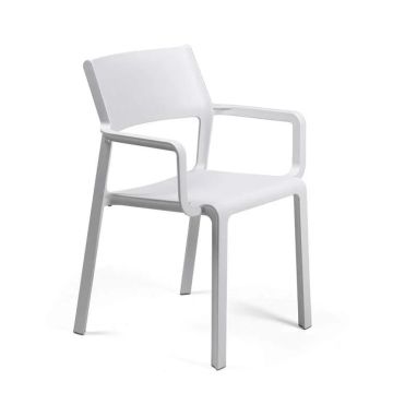 Scaun exterior Nardi Trill Armchair cu brate, alb