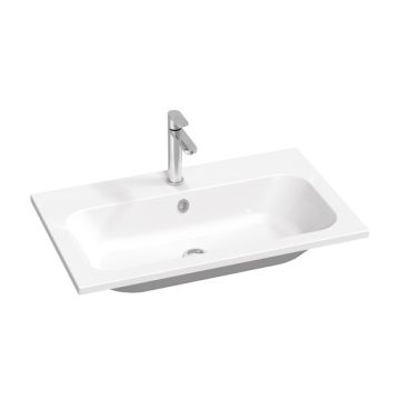 Lavoar Ravak Concept Chrome Slim 80x49cm, montare pe mobilier, alb