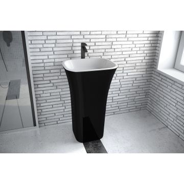 Lavoar free-standing Besco Assos Black & White 40x50x85cm, compozit mineral, negru