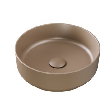 Lavoar tip bol Besco Clea Cera-Line d 34.5cm, fara orificiu baterie, fara preaplin, moka mat