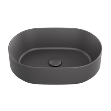 Lavoar tip bol Besco Lova Cera-Line 46x31cm, fara orificiu baterie, fara preaplin, gri mat