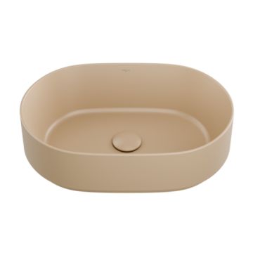 Lavoar tip bol Besco Lova Cera-Line 46x31cm, fara orificiu baterie, fara preaplin, mokka mat