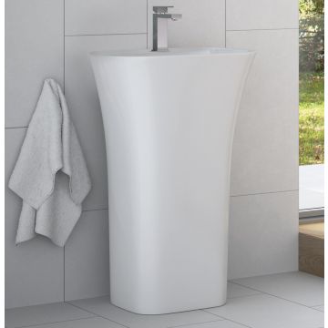 Lavoar free-standing Besco Assos S-Line 40x50x85cm, cu orificiu baterie