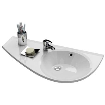 Lavoar asimetric Ravak Avocado L 85x45cm, orientare stanga, compozit