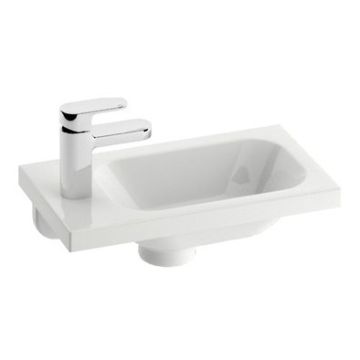Lavoar asimetric Ravak Concept Chrome 40x22cm, stanga, montare pe mobilier, alb